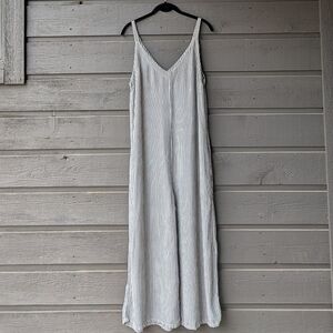 LACAUSA Striped Santi Jumpsuit Gray White Size Small